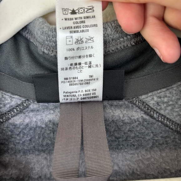 Patagonia Striped Better Sweater 1/4 Zip Pullover Gray Stripe Men’s Size Medium - Picture 5 of 5